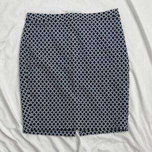 Classy Navy and White Patterned Skirt